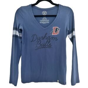 47 Durham Bulls Minor League Baseball Team Long Sleeve Small Womens T-Shirt Blue